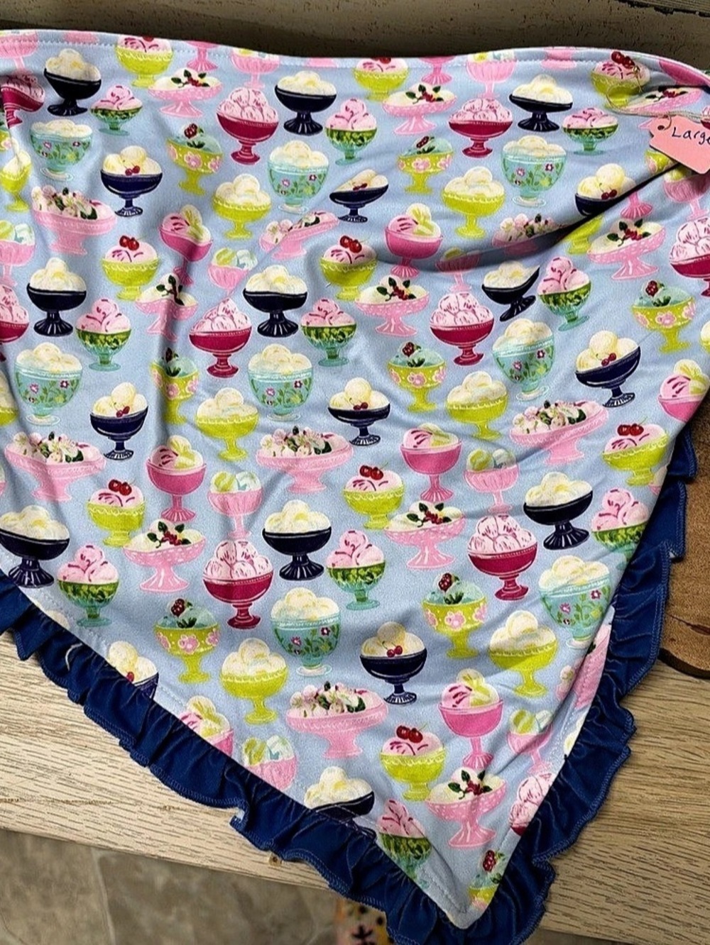 Griffy & Drake Dog Bandana Large Blue & Pink Like New